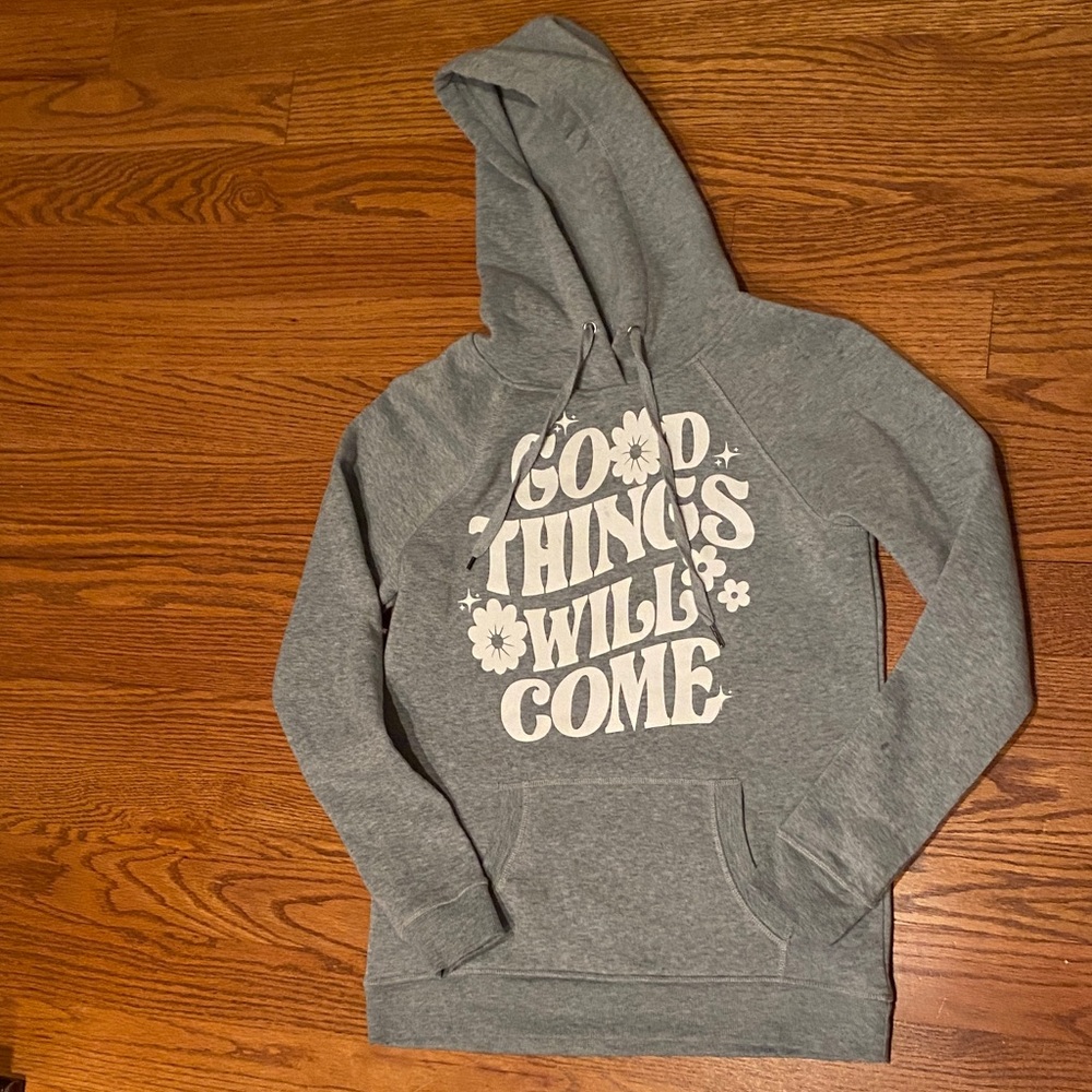 Ardene Gray Hoodie with Floral Print